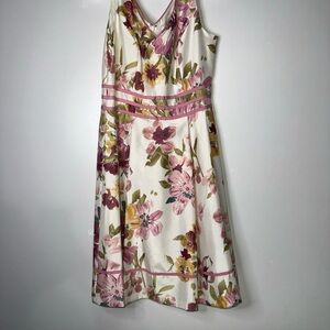 Dress Barn Floral Dress in Pink and Cream
